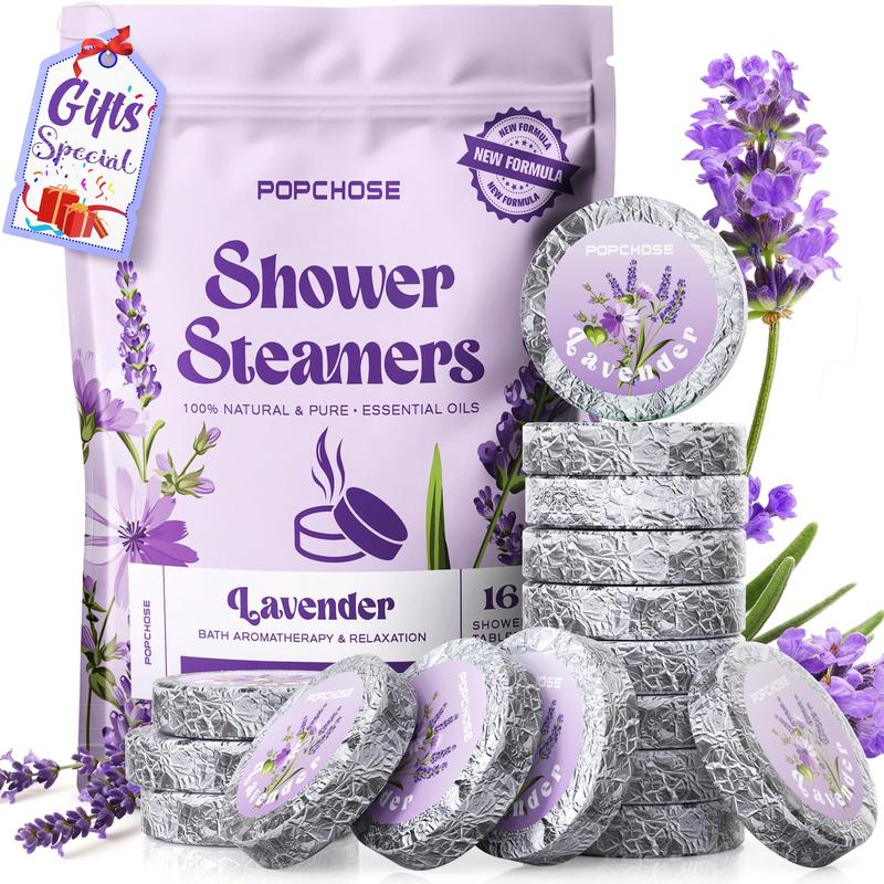 Shower Steamers Aromatherapy - Birthday Gifts for Women, Christmas Gifts Stocking Stuffers, 16 Pack Lavender Shower Tablets with Essential Oils, Self Care Gifts for Women, Mom, Relaxation & Home SPA