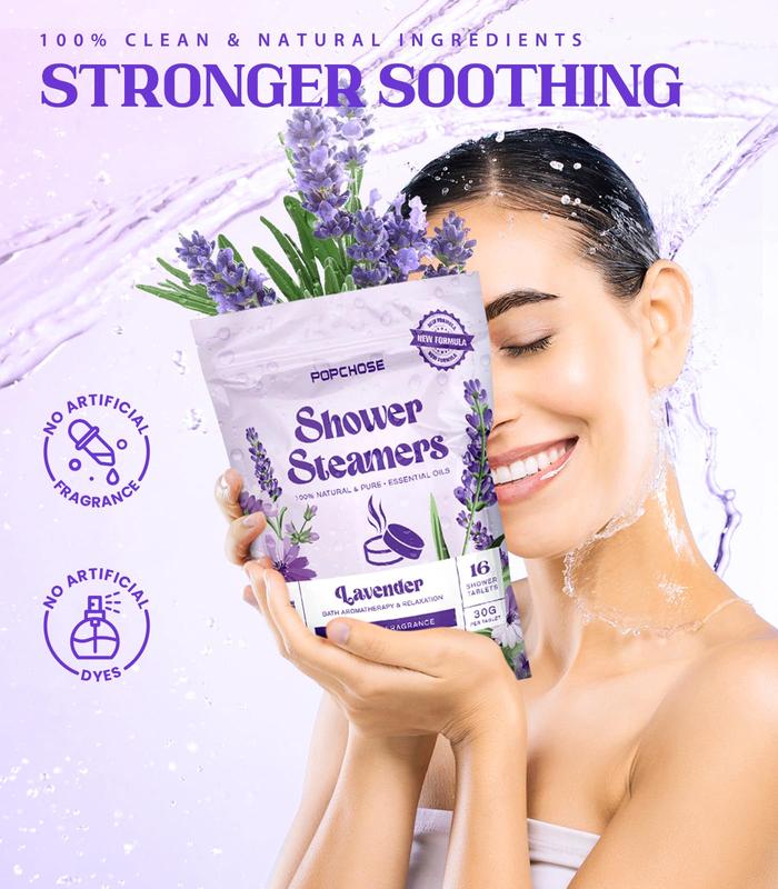 Shower Steamers Aromatherapy - Birthday Gifts for Women, Christmas Gifts Stocking Stuffers, 16 Pack Lavender Shower Tablets with Essential Oils, Self Care Gifts for Women, Mom, Relaxation & Home SPA