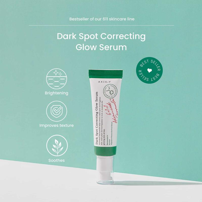 AXIS-Y Dark Spot Correcting Glow Serum 50mL | Korean Blemish Skincare | Clear Smooth Acne Moisture | Lightweight Skin Repair