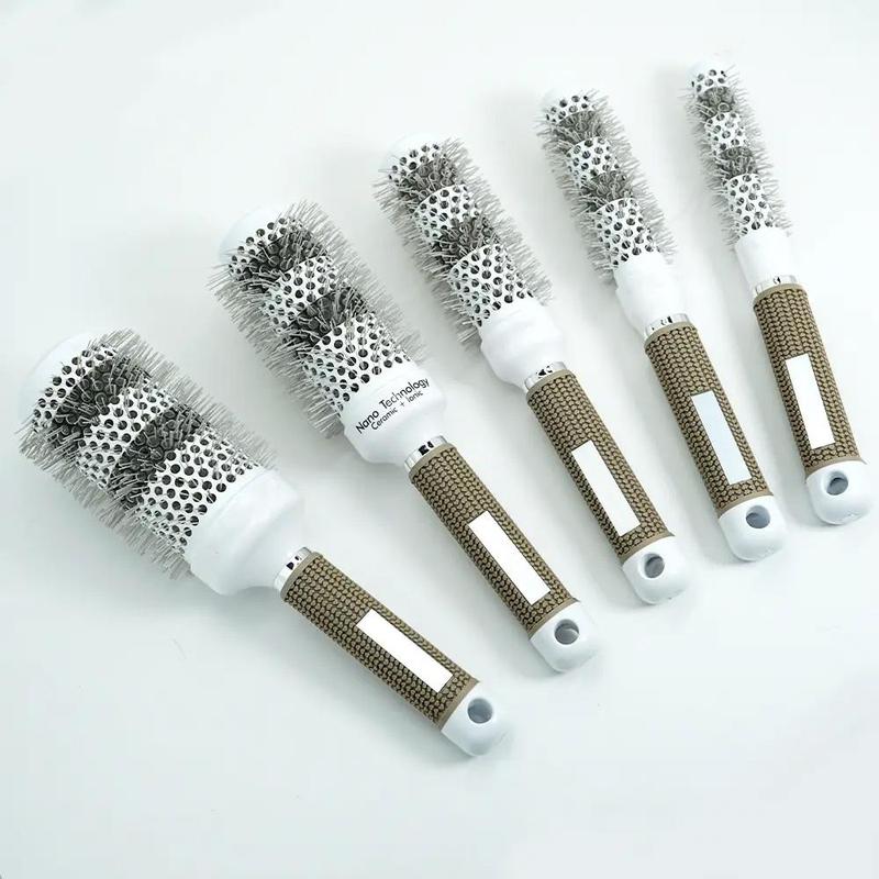 Hair Brush, 1 Count Hairbrush Thermal Aluminum Tube Round Barrel Comb, Hairdressing Hair Salon Styling Drying Curling