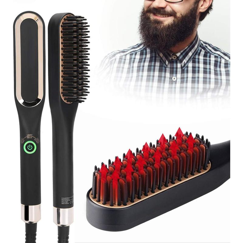 Beard Straightener, Electric Beard Straightening Comb, Beard Comb, Multifunctional Beard Straightener Brush, Unique Gifts for Men Women, 100 to 240V (US Plug) Comfort 2024 christmas ornament