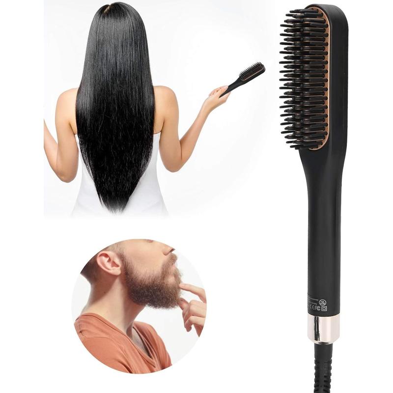 Beard Straightener, Electric Beard Straightening Comb, Beard Comb, Multifunctional Beard Straightener Brush, Unique Gifts for Men Women, 100 to 240V (US Plug) Comfort 2024 christmas ornament