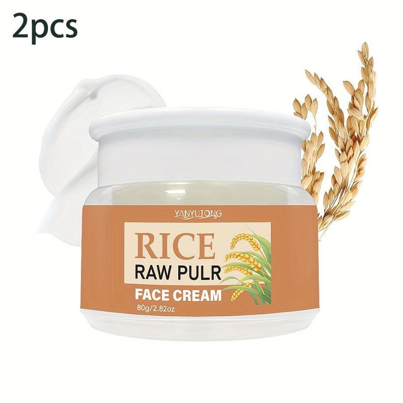 Rice Face Cream, 2 Counts Deep Moisturizing Face Cream, Hydrating Brightening Face Moisturizer, Face Lotion for All Skin Types