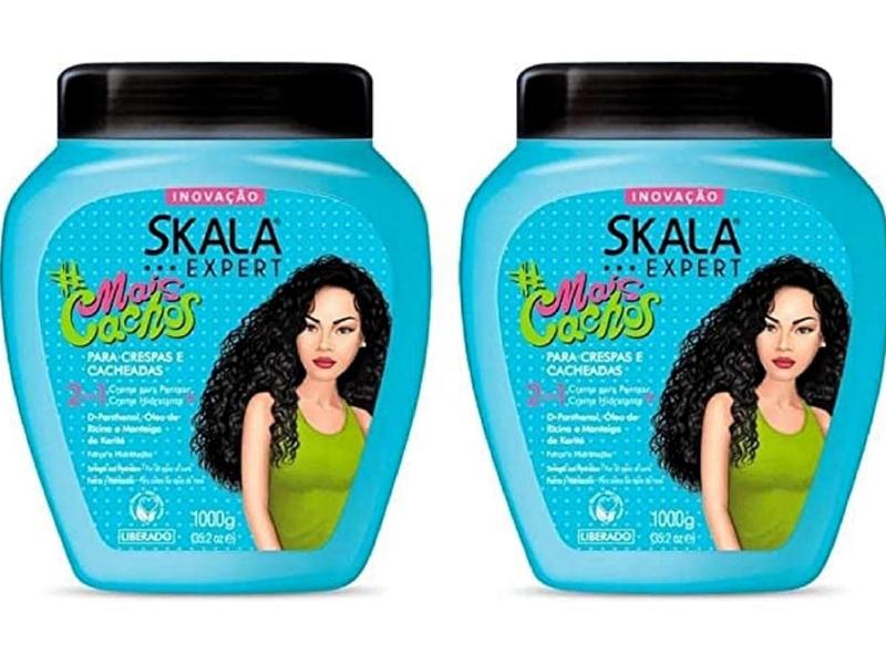 2 Pack SKALA Mais Cachos Hydrates Curls and Eliminates Frizz for Curly Hair - 2 IN 1 Conditioning Treatment Cream and Cream To Comb 35.2oz - Comfort, Haircare