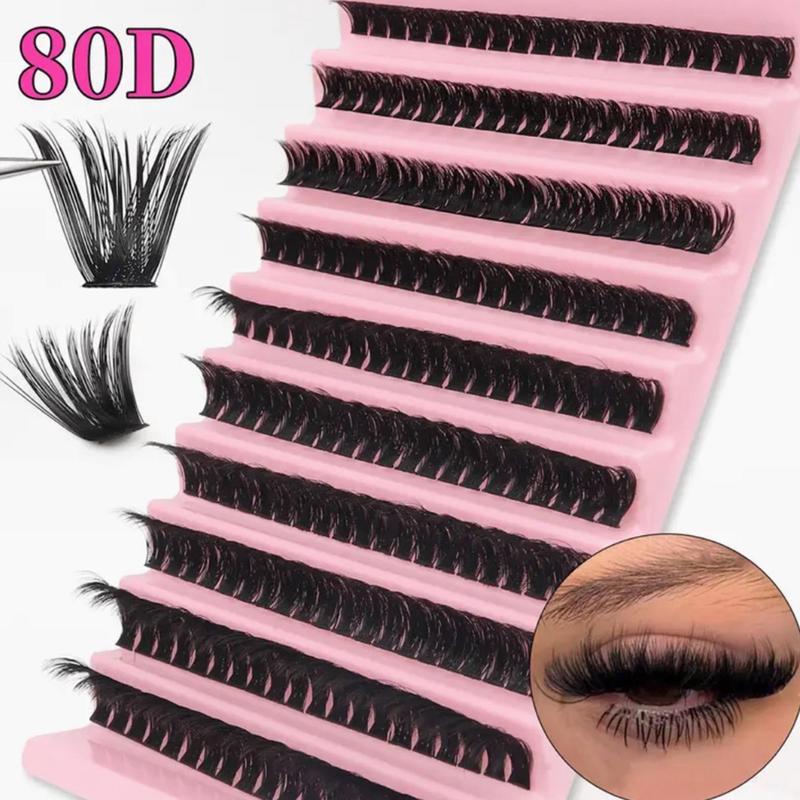 Segmented False Eyelashes (200pcs set), Natural Look Eyelashes Extensions Kit, Natural Curling Fake Eyelashes for Women Eye Makeup Enhancement