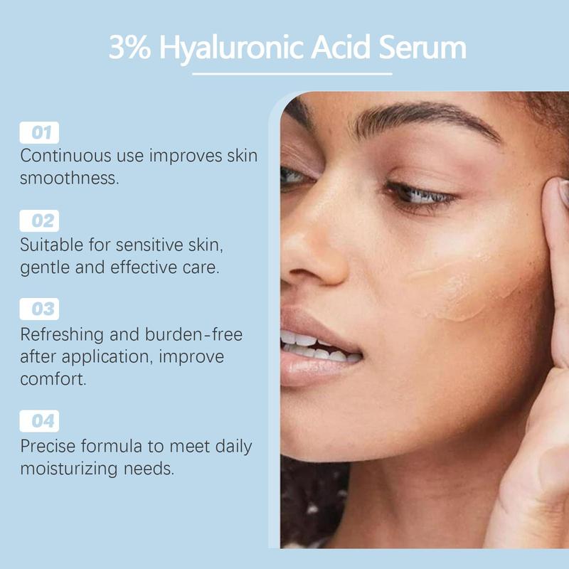 Hyaluronic Acid Moisturizing Serum, 4 Counts set Hydrating Facial Essence, Nourishing Skin Care Product for Women & Girls