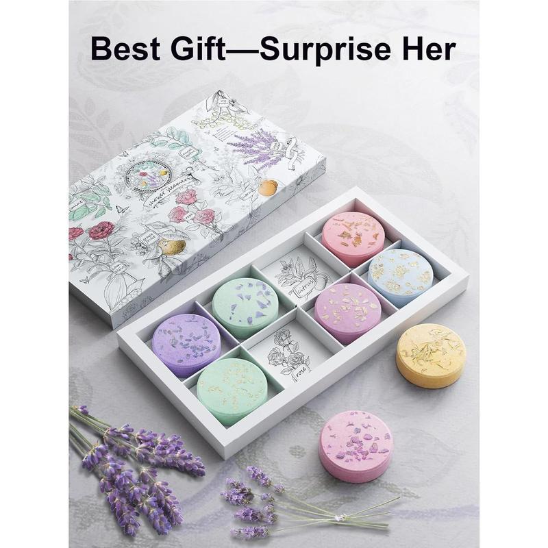 Shower Steamers Aromatherapy Stocking Stuffers 8 Scents, Christmas Gifts for Women Elegant Packaging Birthdays Gifts for Mom, Lavender Essential Oil Home Spa Self Care & Relaxing