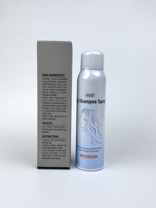 VGO-Dry Shampoo Spray 150ml 5.07 oz - Oil Control and Volumizing Haircare Instantly Refreshing Hair Gentle Comfort Cleanser for Healthy Scalp