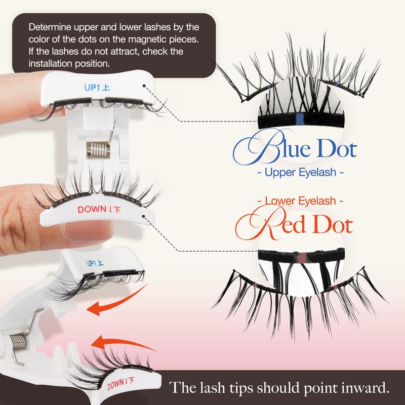 LASHVIEW Soft Magnetic Eyelashes Cosmetic EyeLash Extension with Applicator No Glue & Eyeiner Needed Reusable Waterproof Makeup Eyelashes Extensions