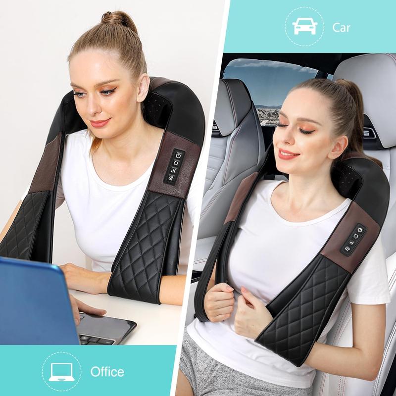 Shiatsu Neck and Back Massager with Soothing Heat,Best Christmas Gift , Electric Deep Tissue 4D Kneading Massage Pillow for Shoulder, Leg, Use at Home, Office, Car- Best Gifts for Women Men Mom Dad,Best Christmas Gift for Your Parents