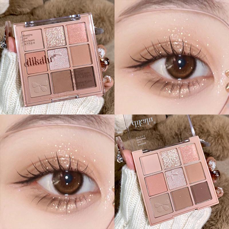 9-color Nude Themed Waterproof and Long-lasting Eye Shadow, Suitable for Daily Makeup, Gift for Women