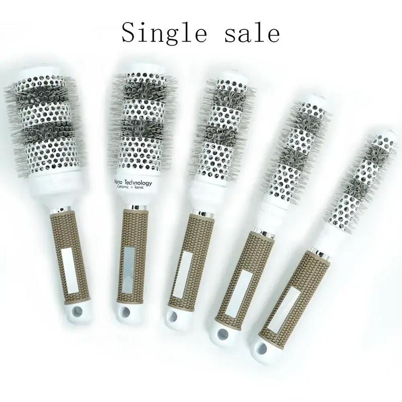 Hair Brush, 1 Count Hairbrush Thermal Aluminum Tube Round Barrel Comb, Hairdressing Hair Salon Styling Drying Curling