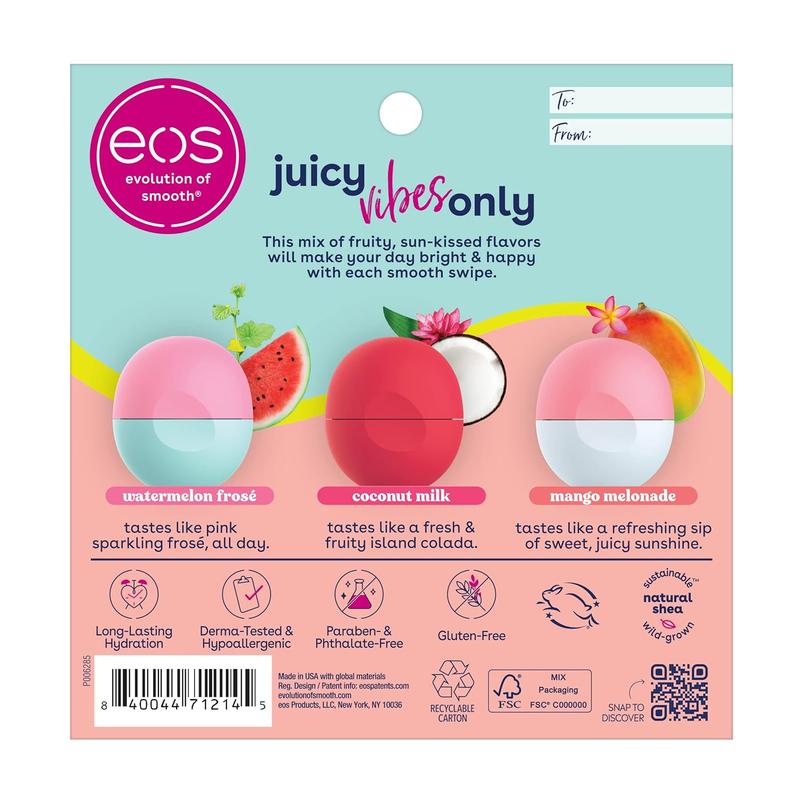 Eos 100% Natural Lip Balm- Pineapple Passionfruit, All-Day Moisture, Made for Sensitive Skin, Lip Care Products, 0.25 Oz (Pack of 2) eos