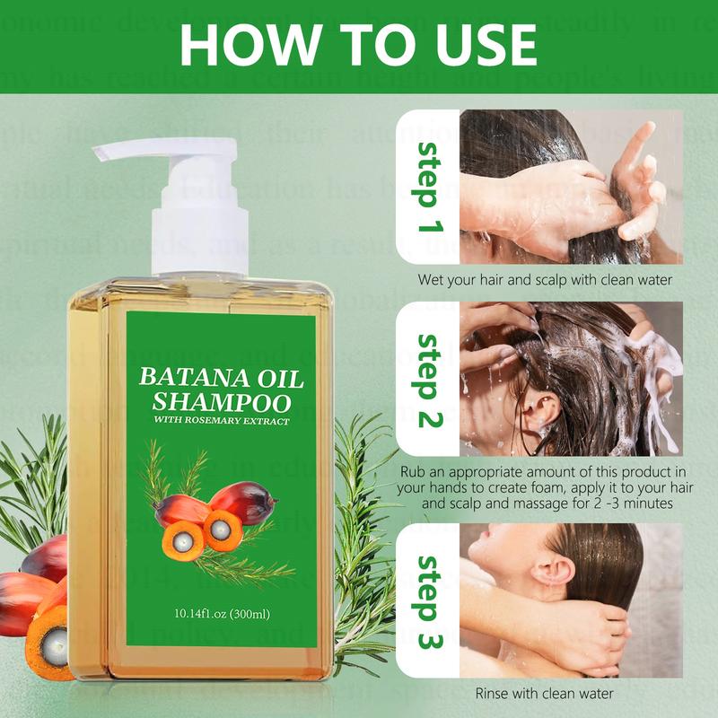 [Christmas limited time special] Combination package Batana Oil Shampoo, natural treatment toreduce hair loss and promote hair growth(10.14 0z 300 g),A favorite Christmas gift for boys and girls