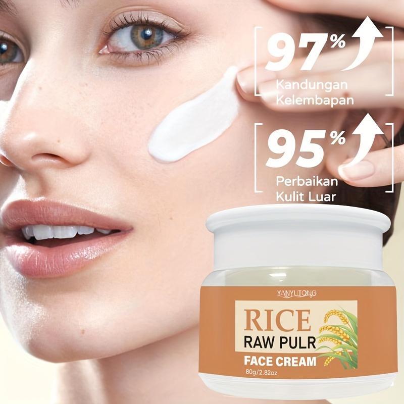 Rice Face Cream, 2 Counts Deep Moisturizing Face Cream, Hydrating Brightening Face Moisturizer, Face Lotion for All Skin Types