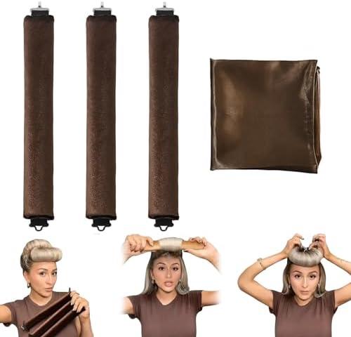 Satin Heatless Curling Set - Hair Rollers, Headband Hair Curlers & Hot Rollers, High Resilience Rubber Filling