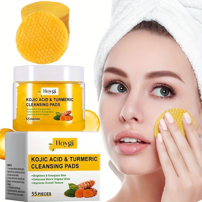 Turmeric Facial Scrub Mask, 2 Boxes Gentle Exfoliating Cleansing Pad, Brightening Facial Skin Care Product for Women & Men