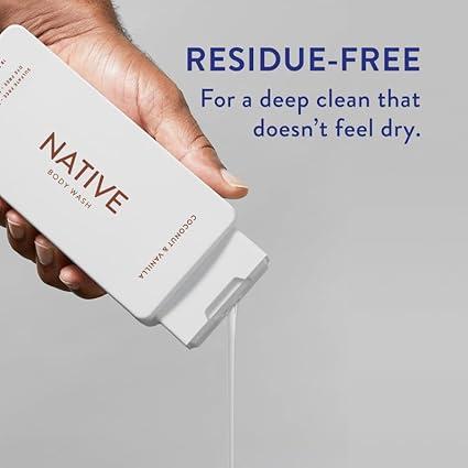 Native Body Wash Contains Naturally Derived Ingredients | for Women & Men, Sulfate, Paraben, & Dye Free | Leaving Skin Soft & Hydrated | 18 fl oz