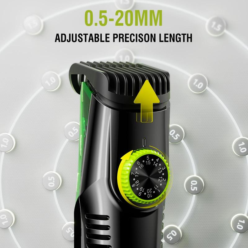 Vacuum Beard Shaver for Men, SHPAVVER Built-in Vacuum Trimmer for Mustache, Sideburns, Facial Hair, Rechargeable, IPX6 Waterproof, 2 Comb, Comfort